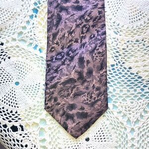 Vintage Carlo Palazzi 100% Italian silk tie, pink, taupe, black